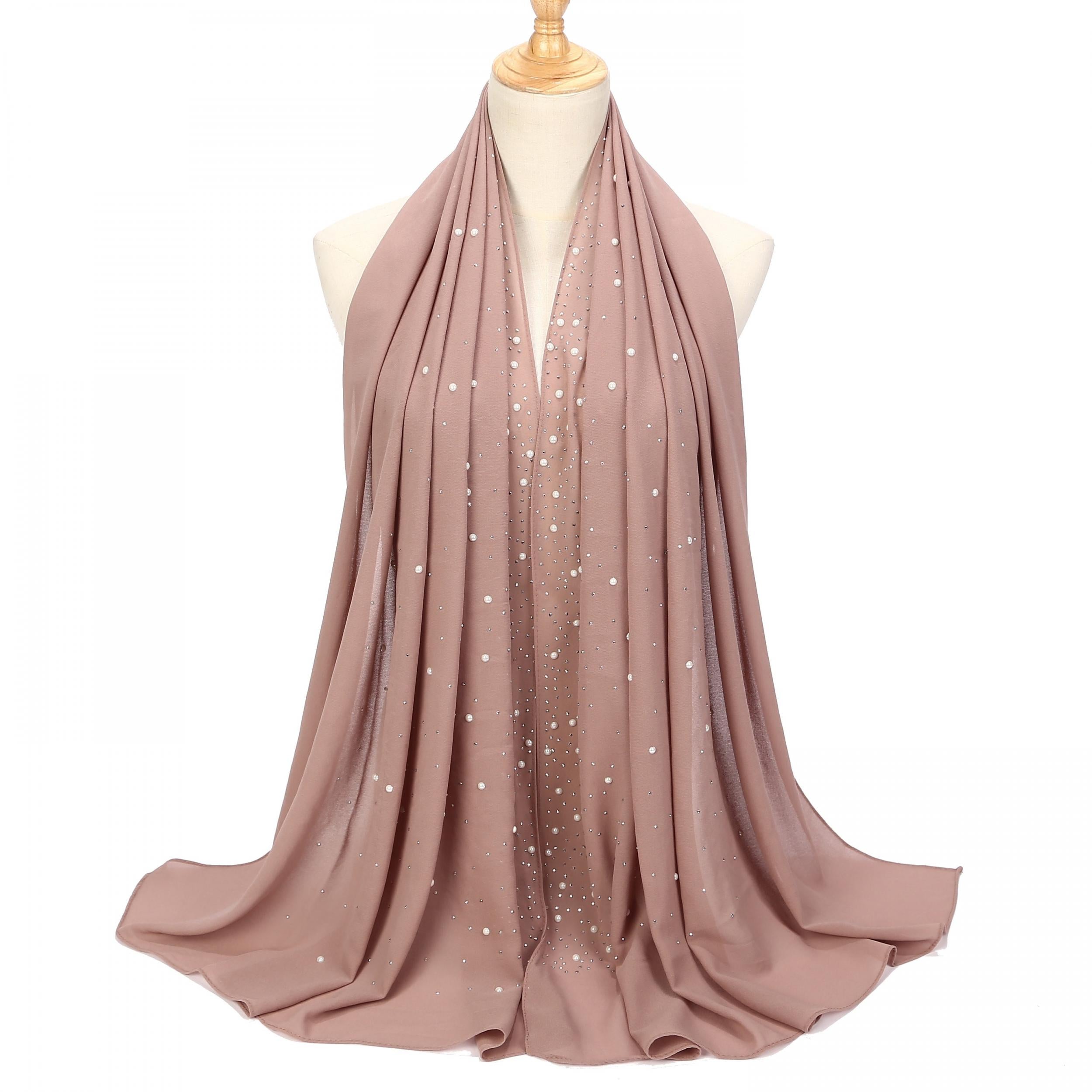 Wrinkles Chiffon Head Scarf Solid Bubble Wrap Shawl