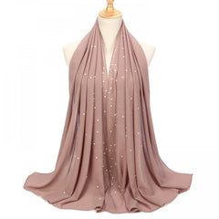 Wrinkles Chiffon Head Scarf Solid Bubble Wrap Shawl