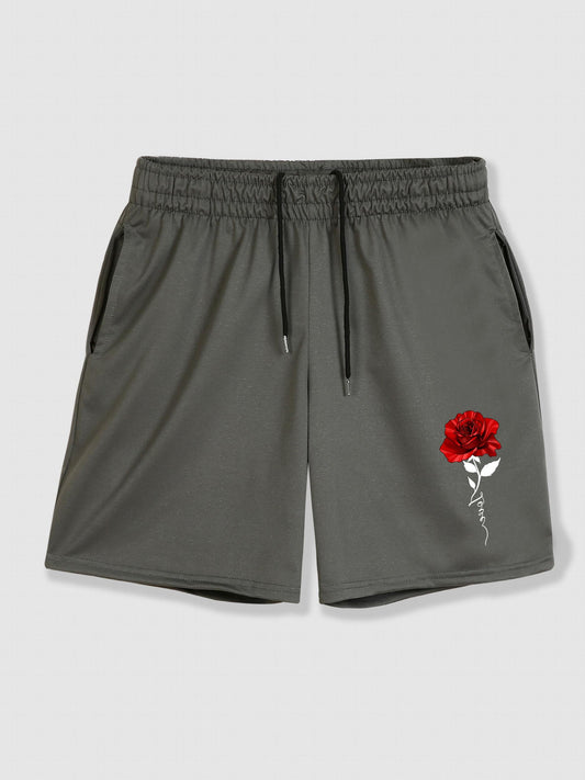 Men's Floral Print Drawstring Shorts for Summer