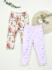 2pcs Toddler Baby Girls Cartoon Leggings Soft Ankle Tight Pants