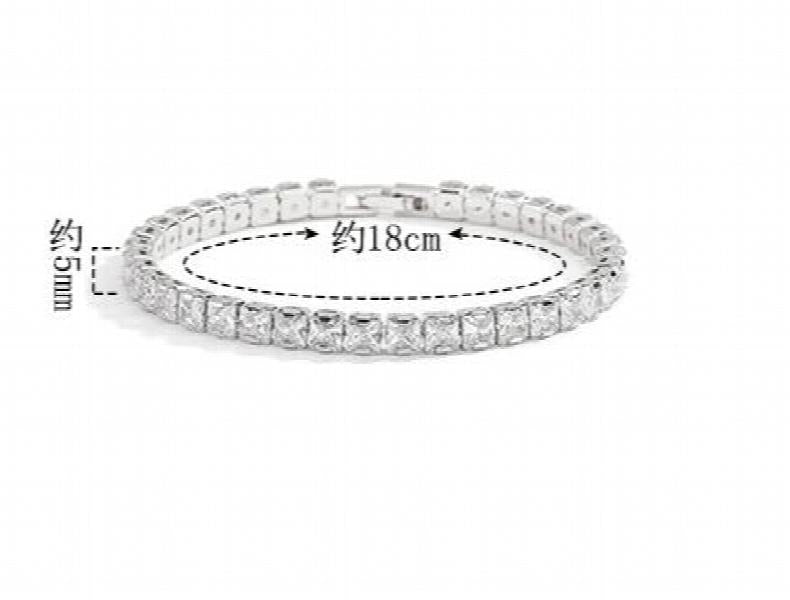2-6.5mm Moissanite Tennis Bracelet Platinum Plated 925 Sterling Silver