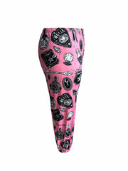  Colorblock Skull & Graffiti Print Joggers