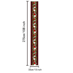Christmas Table Runner Red Plaid Print Polyester Festive Holiday Decoration