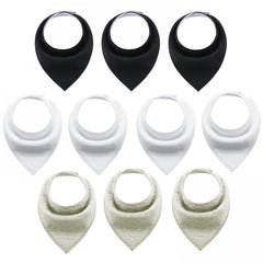 10pcs Baby Bandana Drool Bibs for Boys and Girls