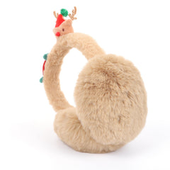 Christmas Bear Plush Earmuffs Polyester Knitted Animal Theme