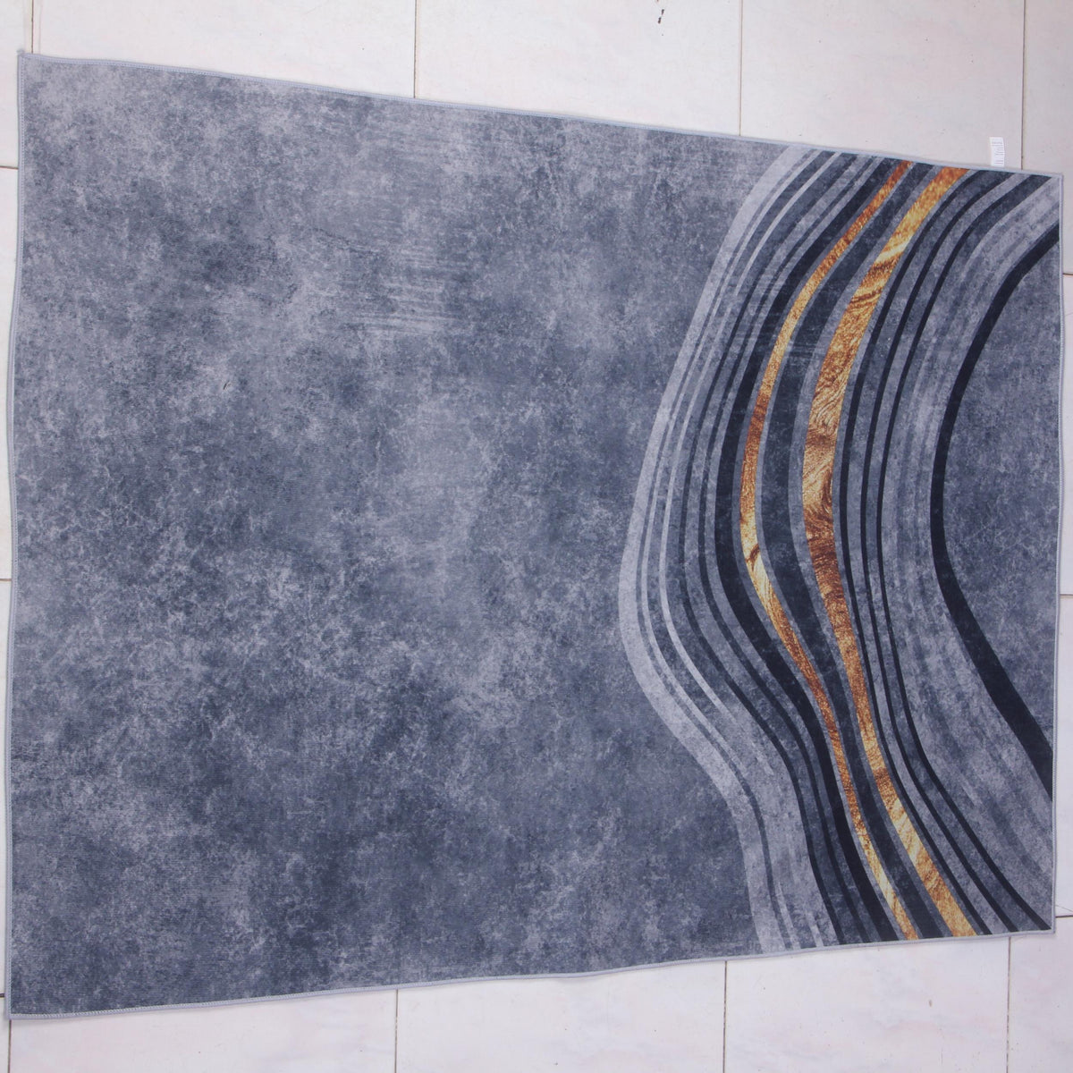Light Grey Geometric Pattern Indoor Mat Crystal Velvet Area Rug