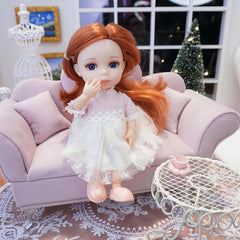 Charming 6 Inch Princess Doll Pink Fashionable Collectible Toy