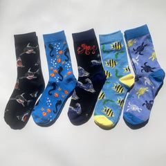 Cute Animal Print Socks for Women, Comfy Mid Tube Stockings