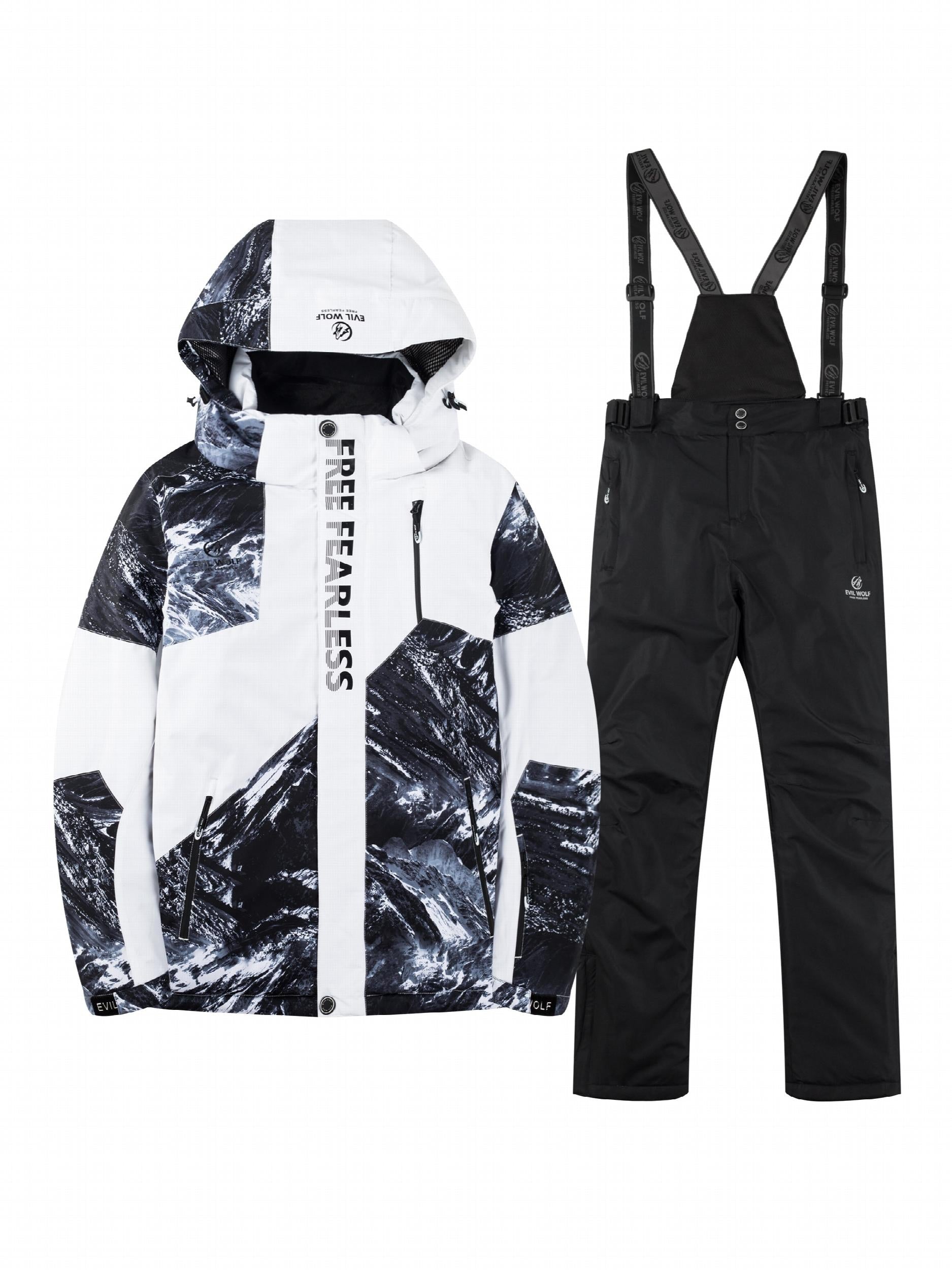Men's Tie Dye Hooded Jacket & Trouser Ski Suit