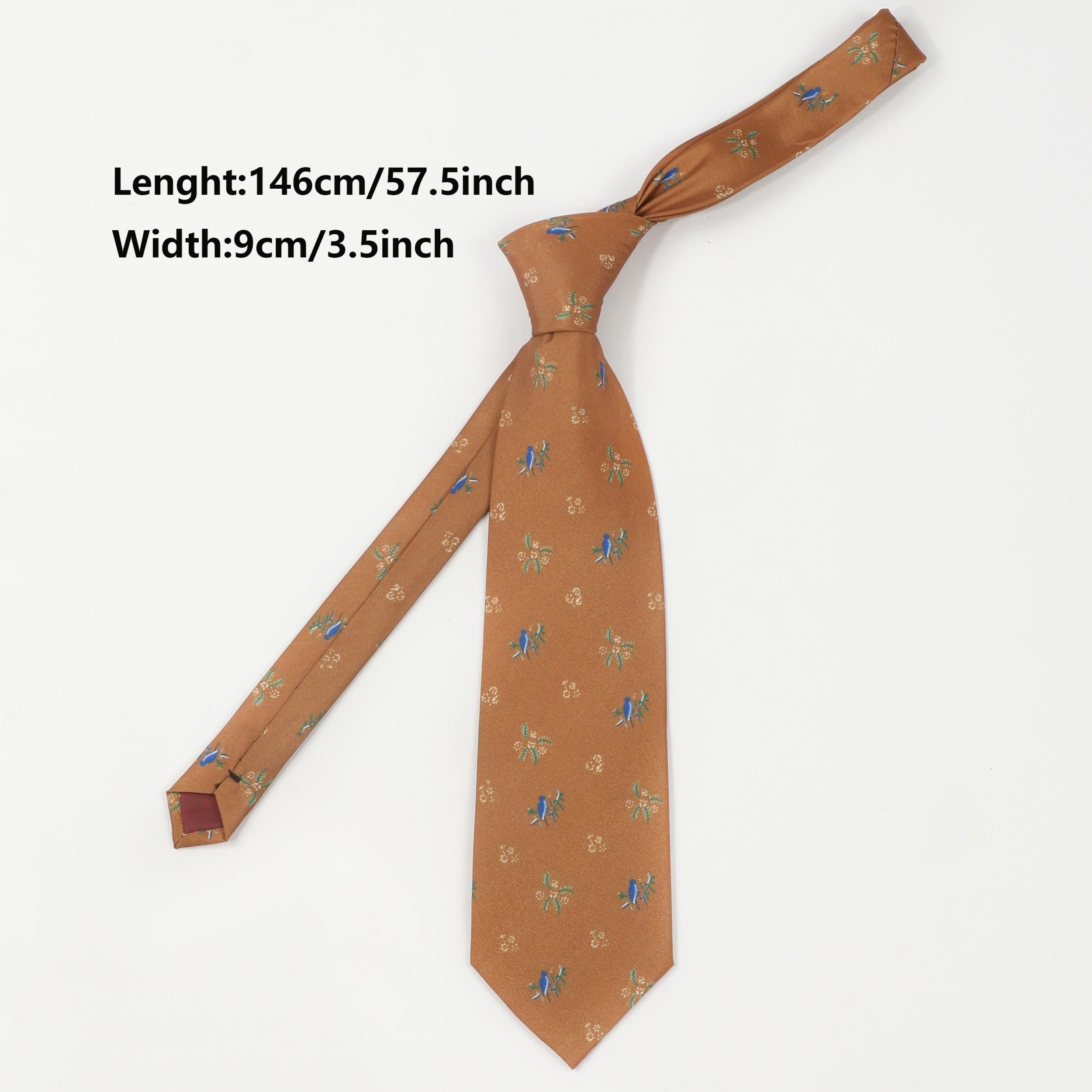 Men's Bird Floral Pattern Necktie - Clothing Decor