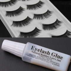 5 Pairs Natural Thick Style False Eyelashes With Glue