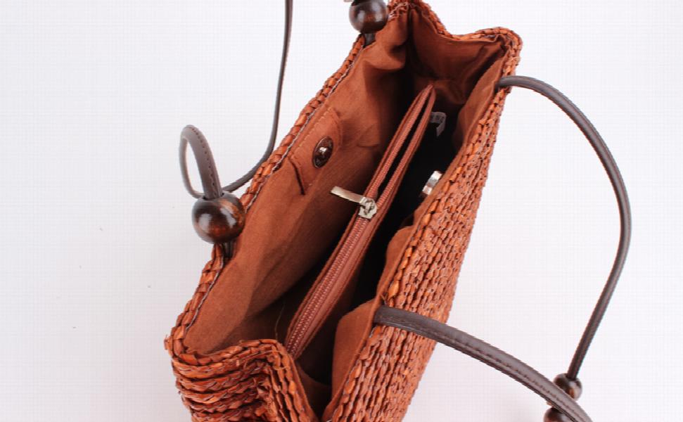 Women Straw Beach Tote Bag Bohemia Large Capacity Handbags