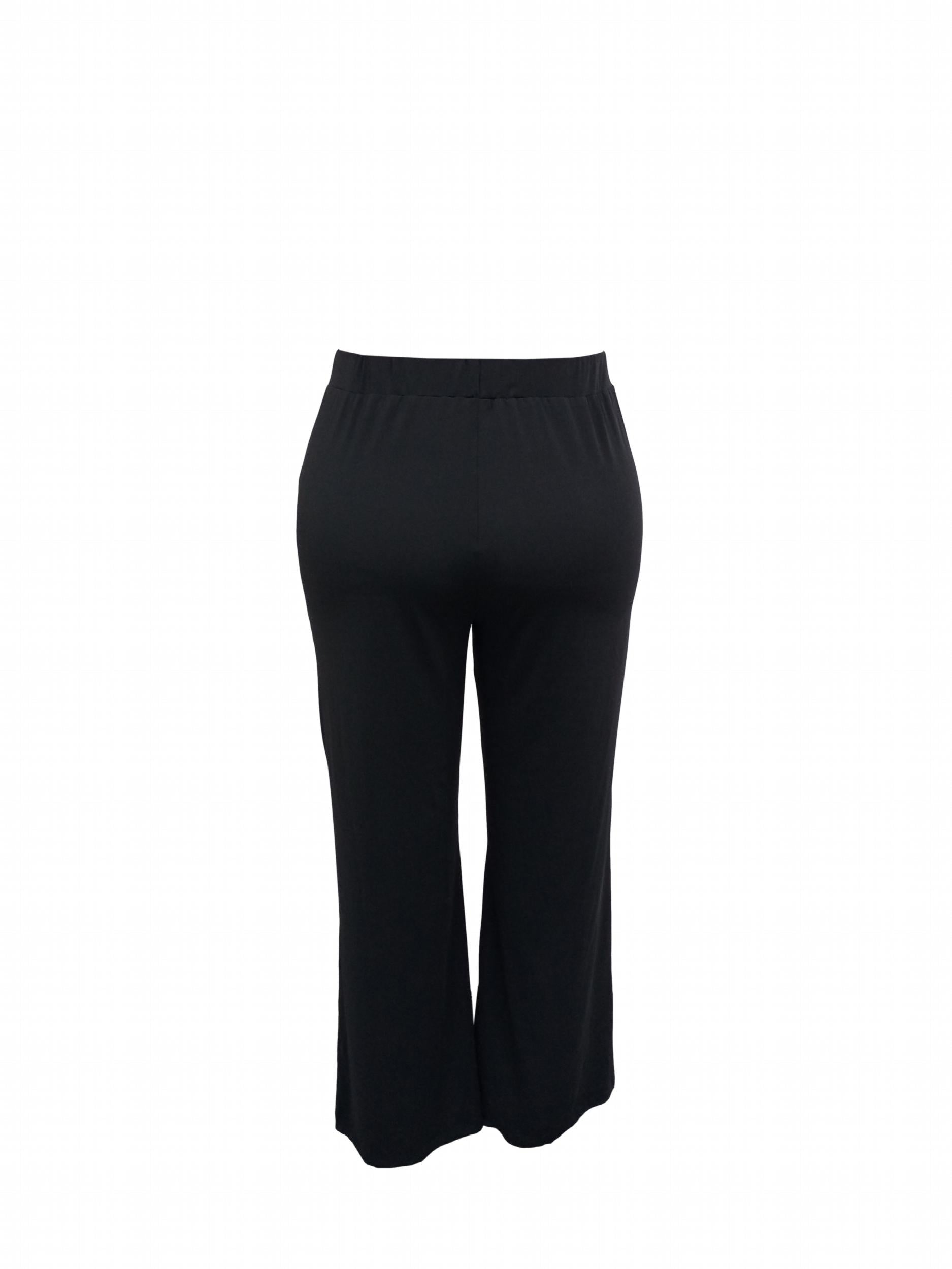  Solid Elastic High Rise Casual Pants