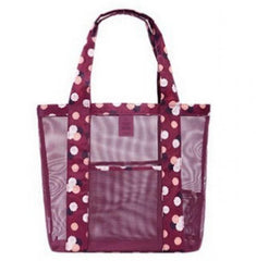 Mesh Shoulder Shopping Bag for Women - Large Beach Bag