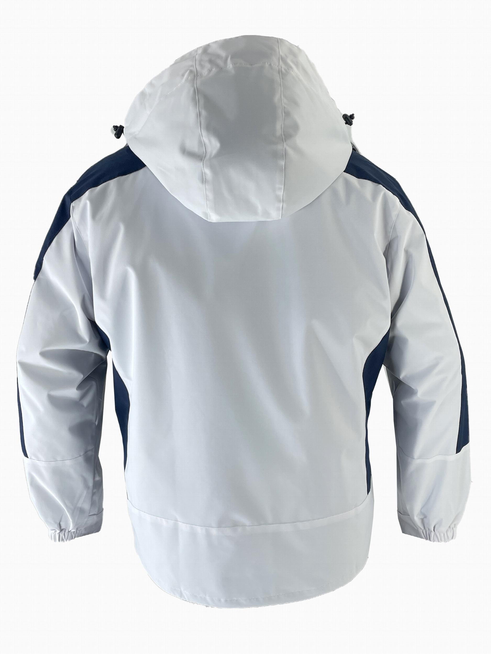  Colorblock Zipper Drawstring Hooded Outdoor Jacket