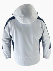  Colorblock Zipper Drawstring Hooded Outdoor Jacket