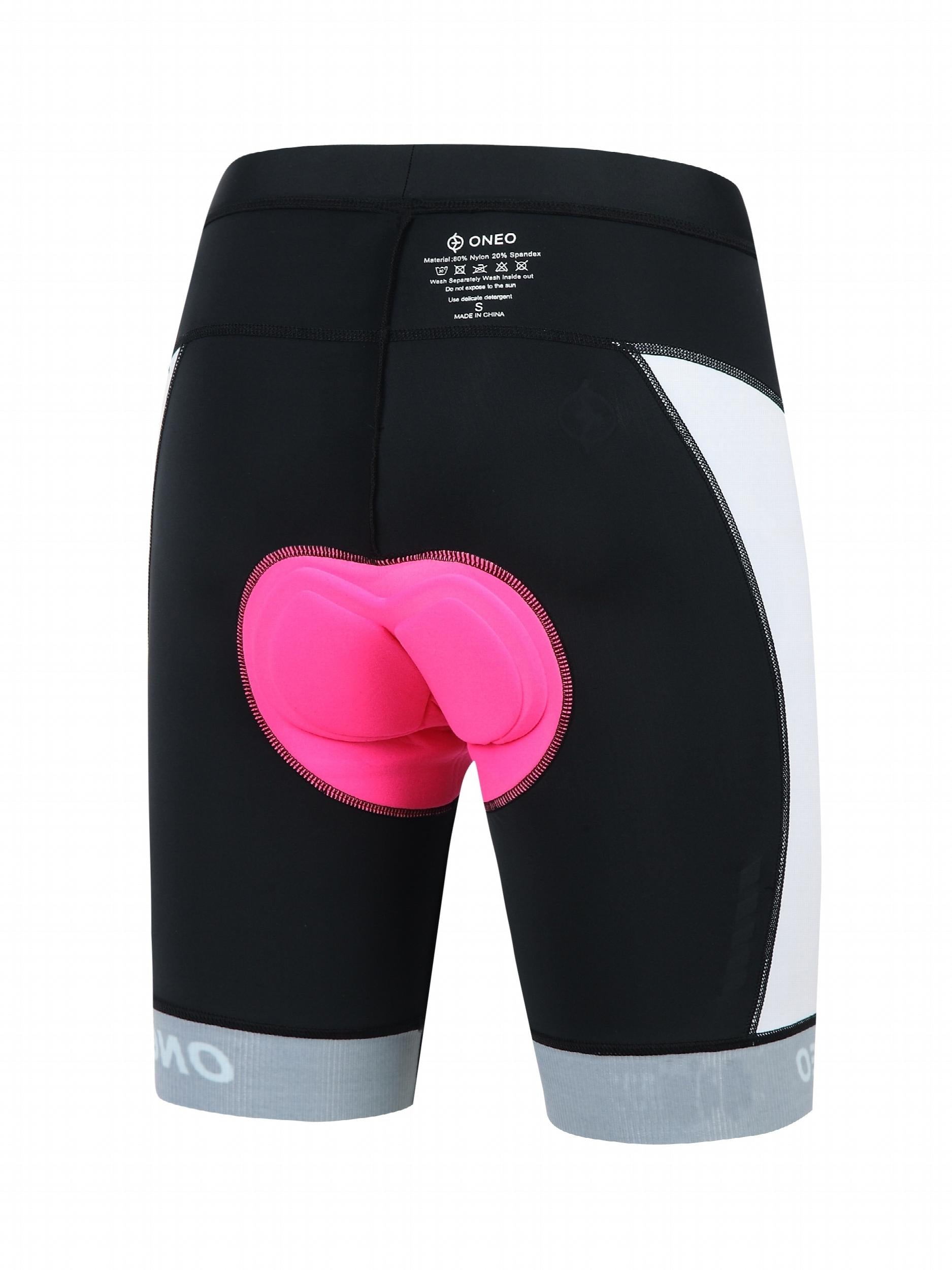 Two Tone Stitching Cycling Shorts High Stretch Outdoor Sports Shorts