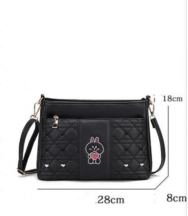 R070 Shoulder Messenger Bag Rhombus Small Square Bag Composite Fiber Leather