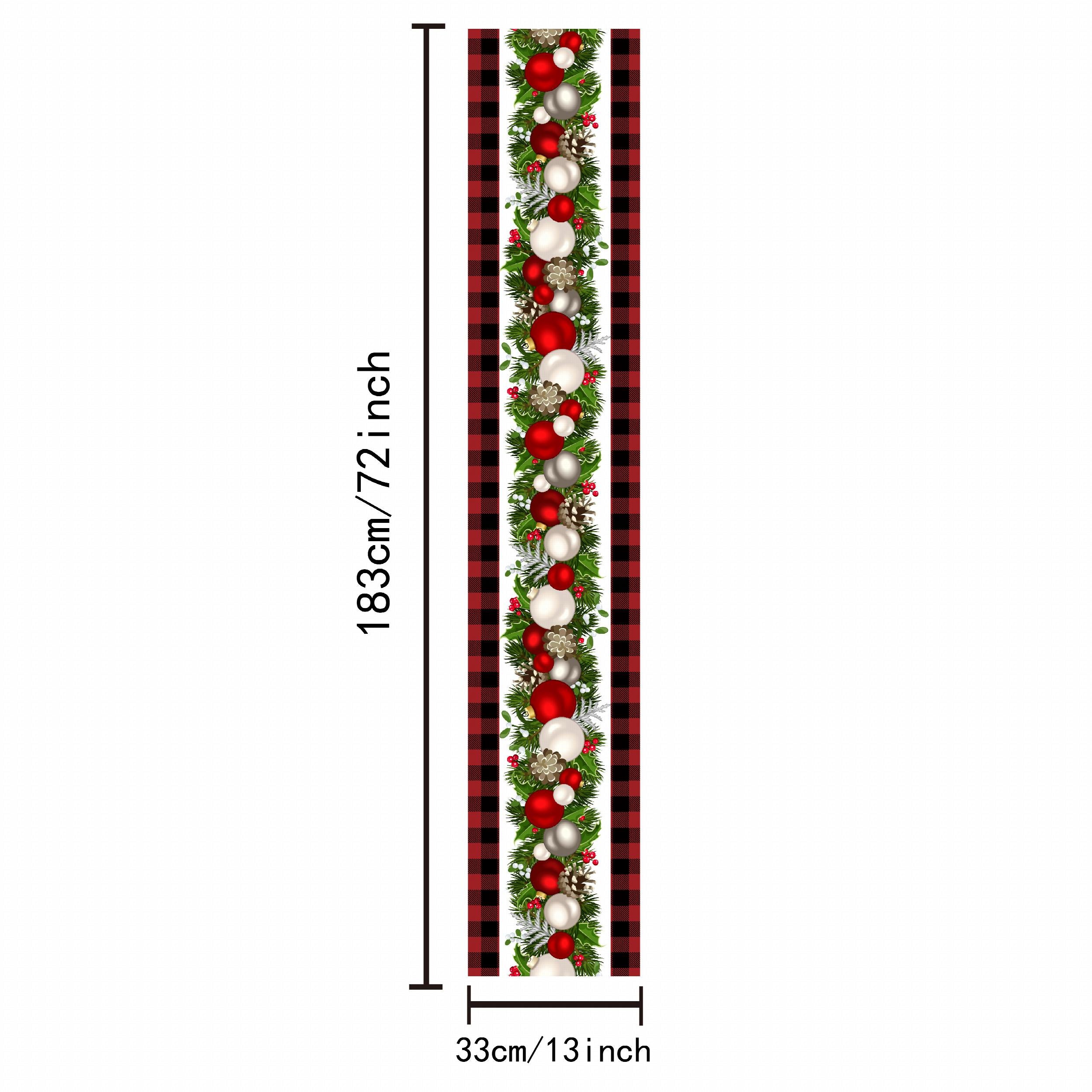 Polyester Christmas Table Runner Red Plaid Holiday Decoration