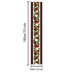 Polyester Christmas Table Runner Red Plaid Holiday Decoration