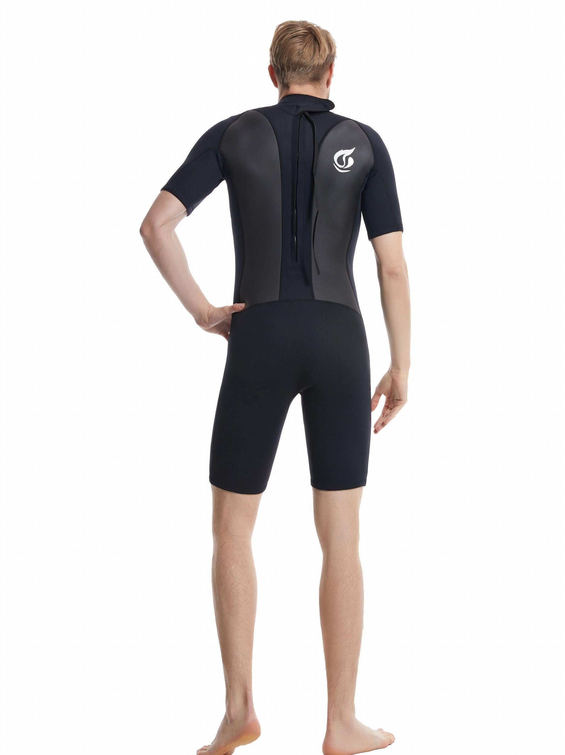 Men's Short Sleeve Diving Suit Back Zipper Wetsuit