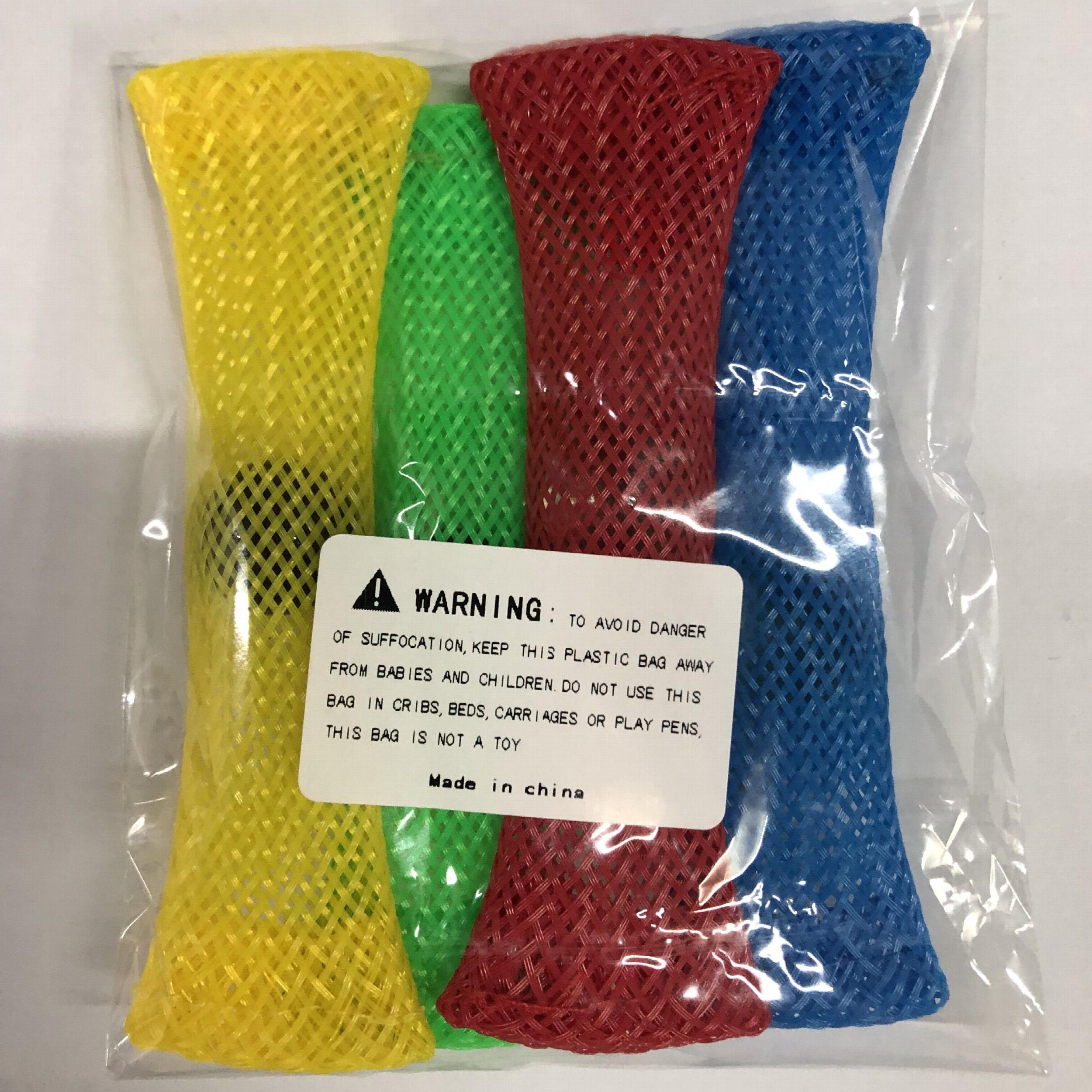 4Pcs Braided Mesh Tubes Fidget Toys with Marble