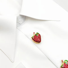 2pcs Strawberry Rhinestone Button Cover for Shirt Decoration