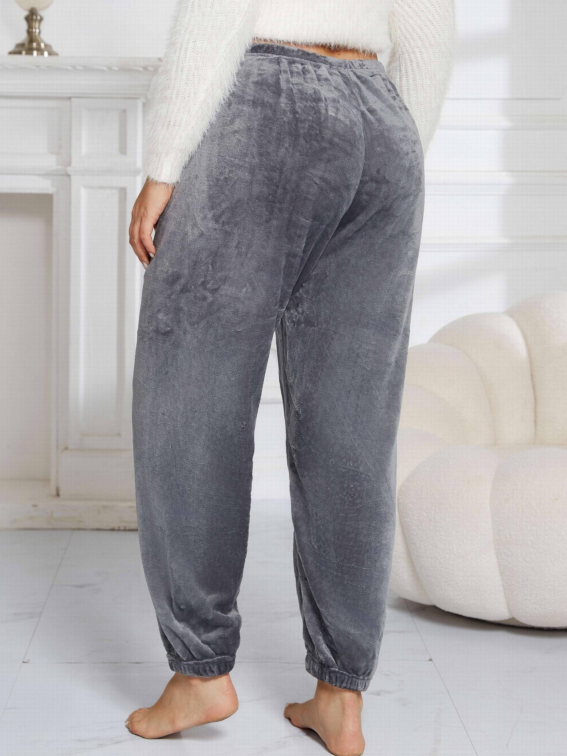 Women's Plus Size Embroidered Flannel Joggers