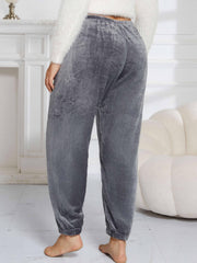 Women's Plus Size Embroidered Flannel Joggers