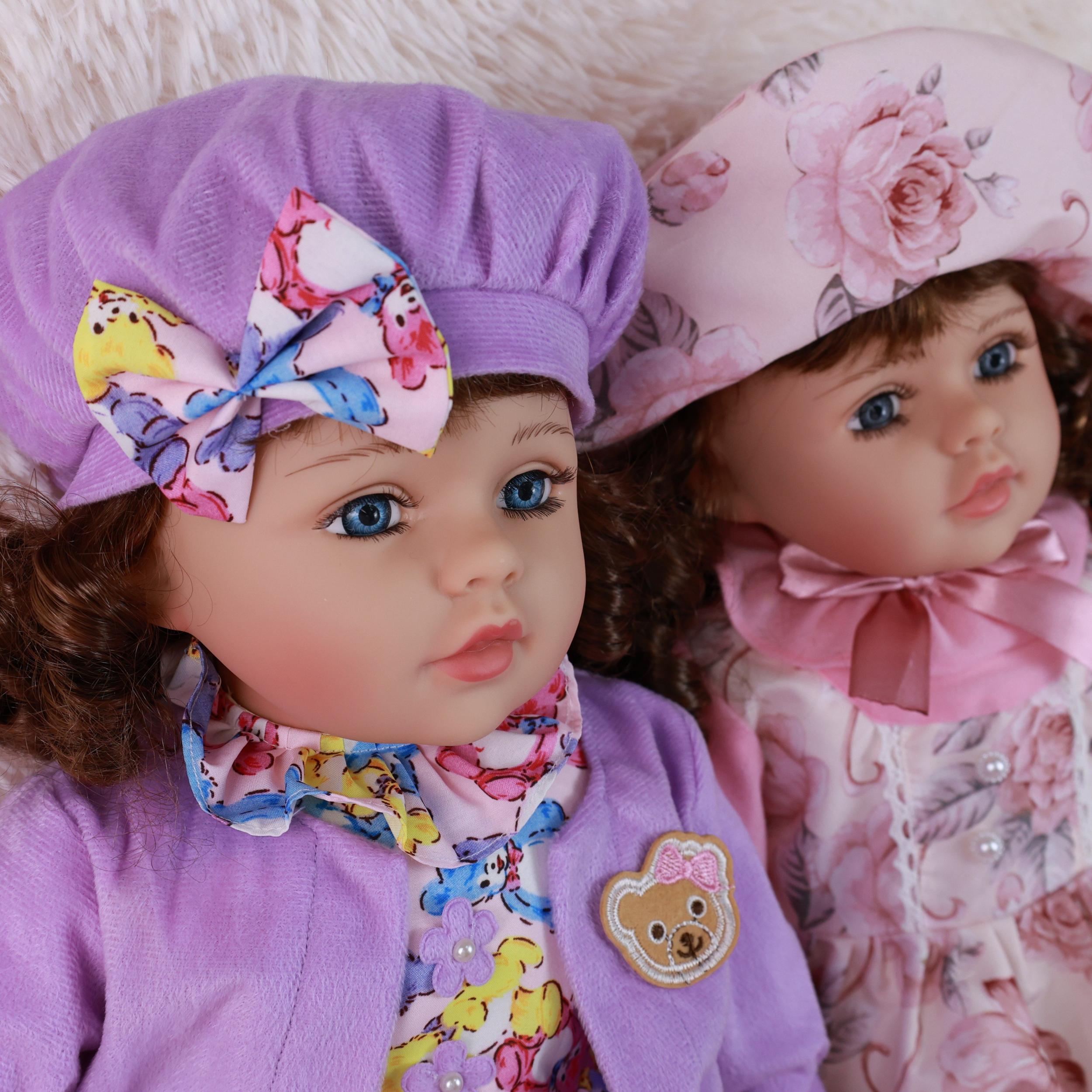 2 Pack Reborn Baby Dolls Soft Vinyl Head & Limbs 25" Fashionable Toy for Kids