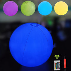 40" Light Up Inflatable Beach Ball With LED Lights - 16 Colors & 4 Modes