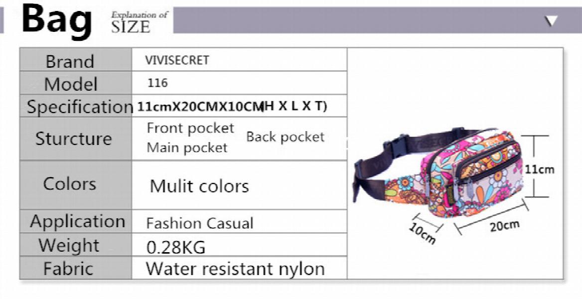 Waterproof Floral Waist Bum Camera Belt Bag Fanny Pack
