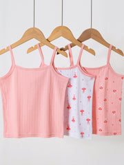 Girls' Cotton Tank Top Set, Slim Fit Pajamas, Class A Inner Wear