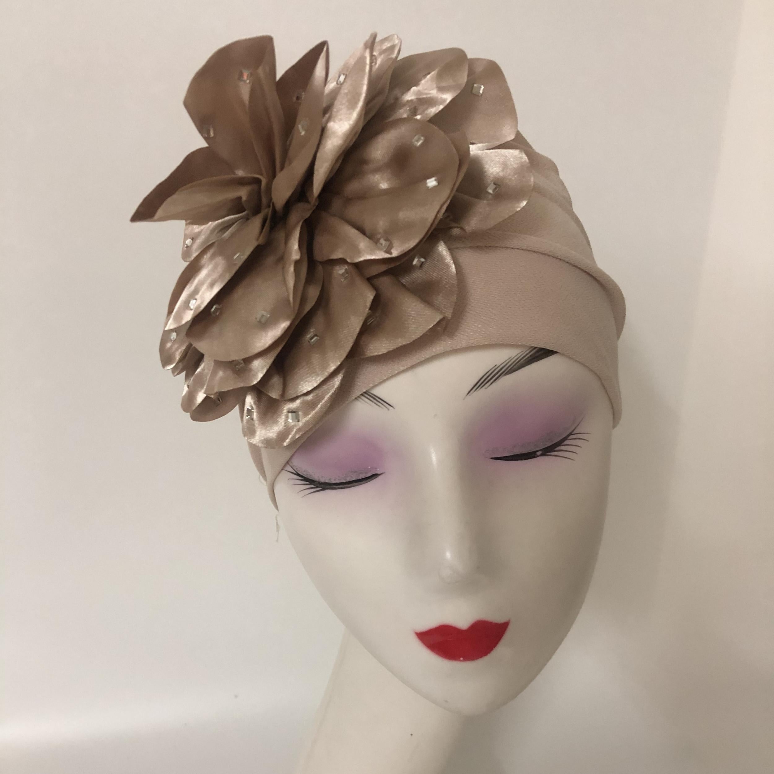 Rivet Decor Flower Turban Cap Head Wrap Lightweight Head Wrap Chemo Hats