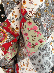  Boho Blouse Women's Plus Paisley Print Button Up Long Sleeve Blouse