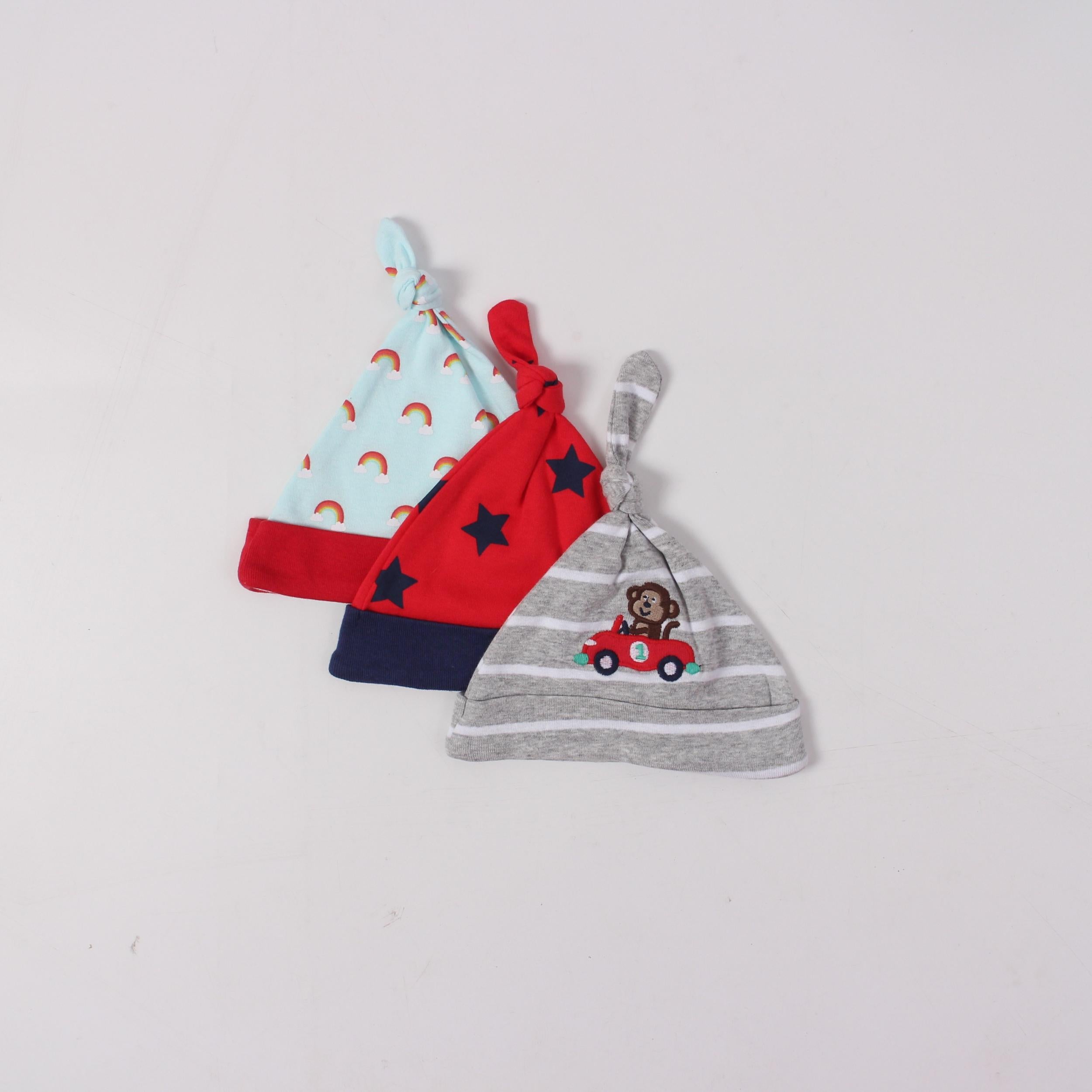 3pcs Baby Cotton Carpet Caps Lightweight Breathable Hat For Newborn