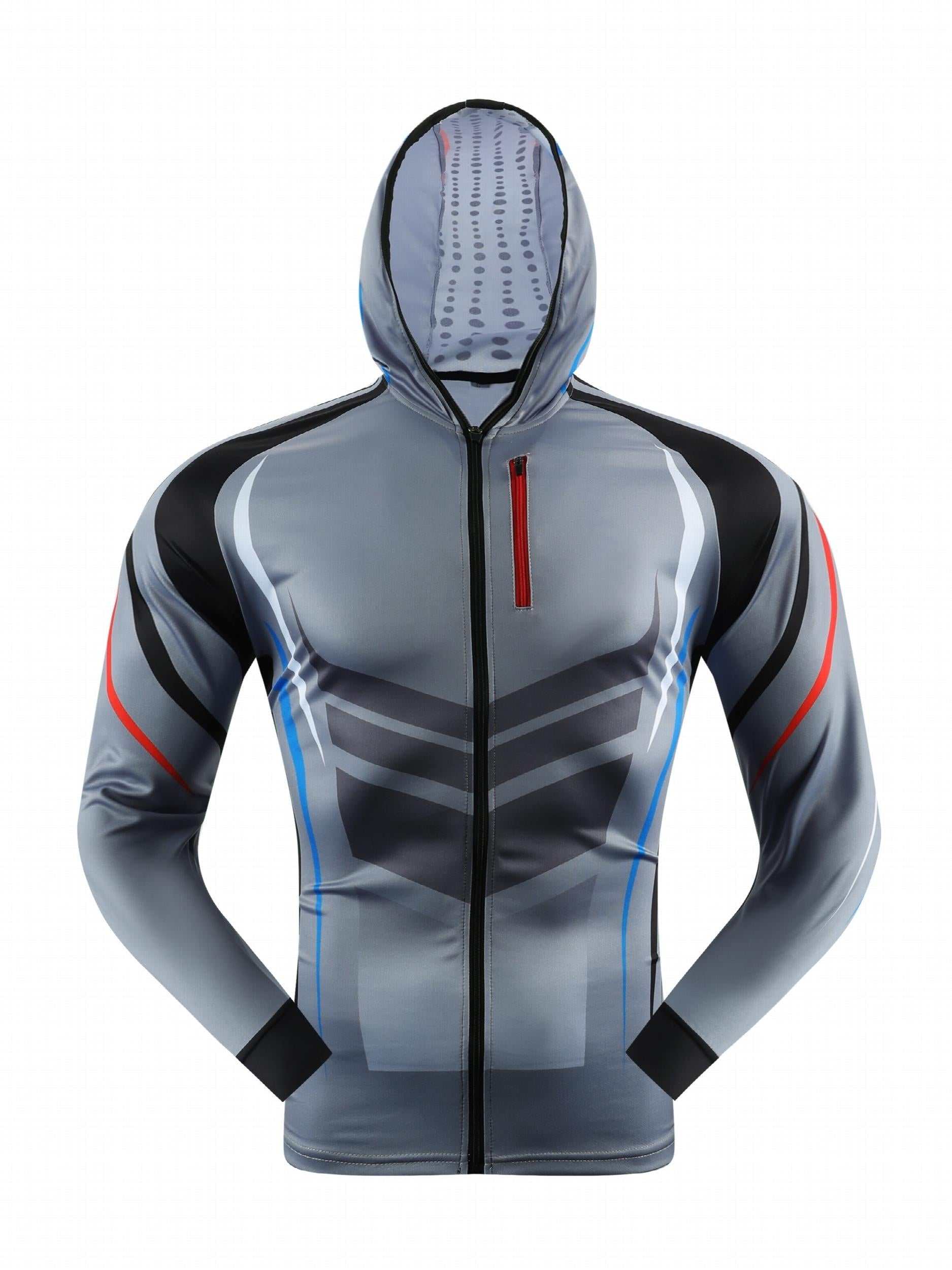 Men's UV Protection Fishing Hoodie Lightweight Sunblock Sport Jacket