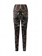 Paisley Print Yoga Workout Pants High Stretch Running Sports Fitness Leggings