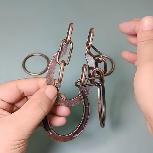 Interlocking Horseshoe Puzzle Classic Metal Brain Teaser Antique Copper Finish