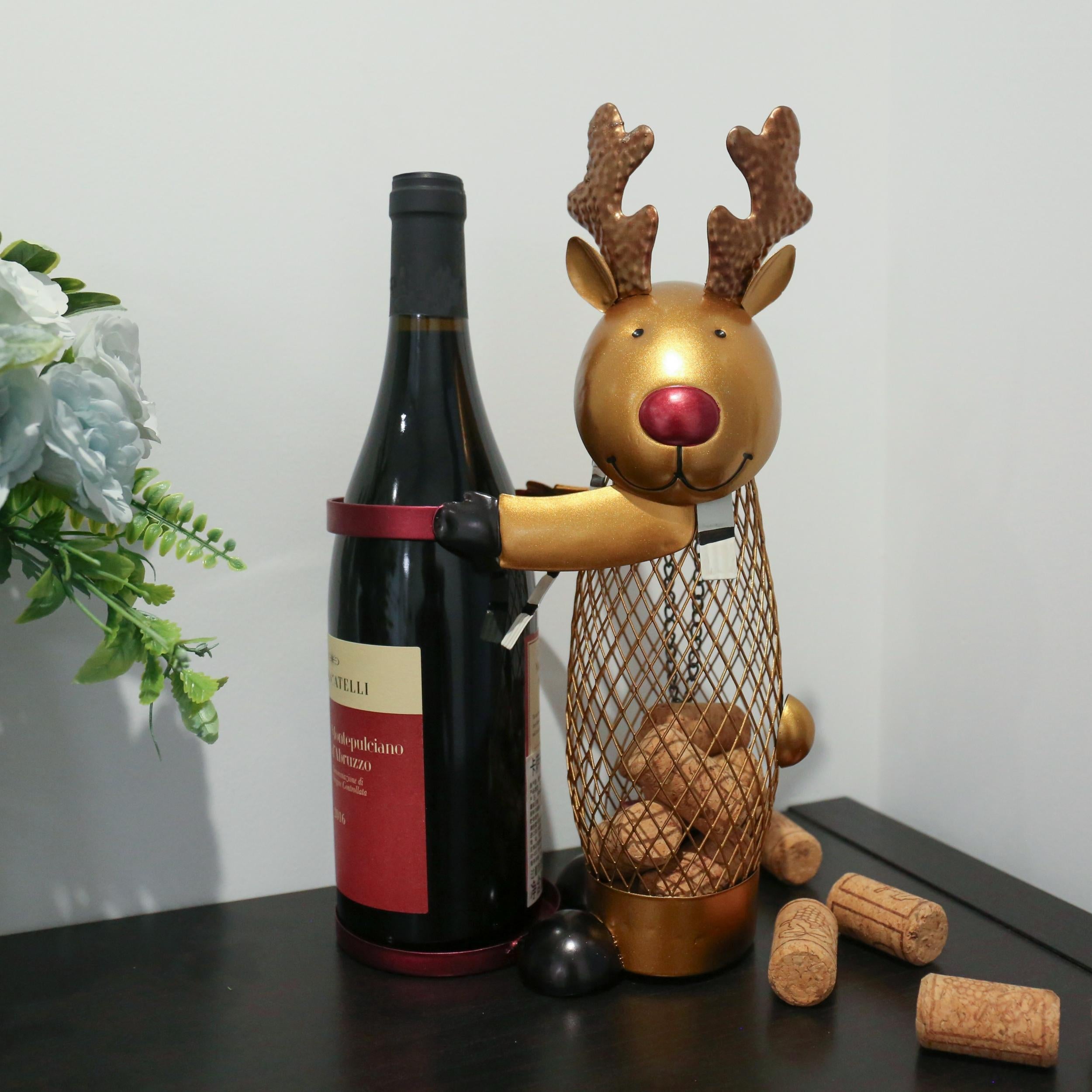 Christmas Elk Wine Rack Metal Iron Crafts Home Decoration