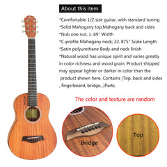RP TG100MAX PLUS VI Solid Mahogany Small Body Acoustic Travel Guitar Natural