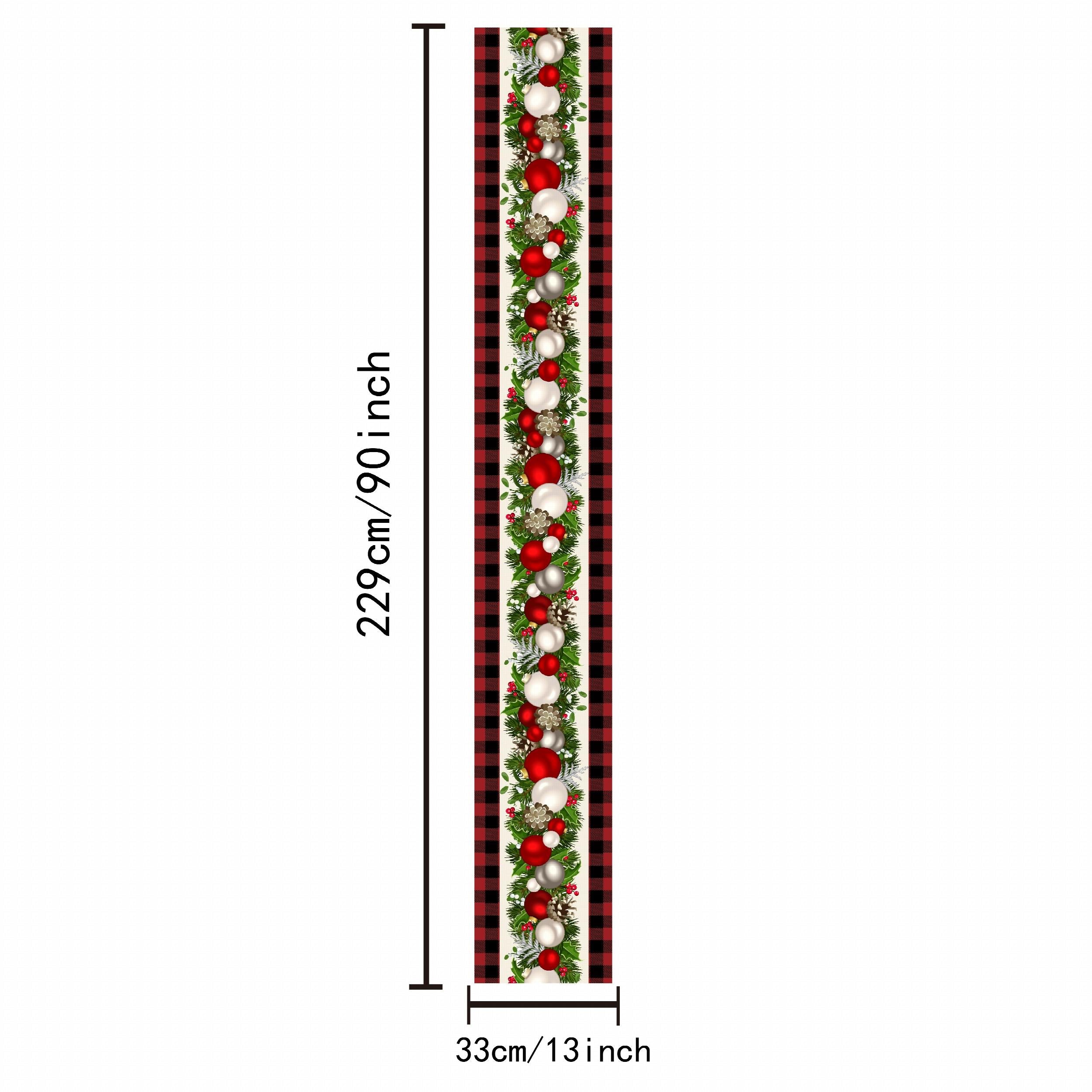 Polyester Christmas Table Runner Red Plaid Holiday Decoration