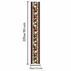 Polyester Christmas Table Runner Red Plaid Holiday Decoration