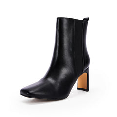 Women's Square Toe High Heel Ankle Boots
