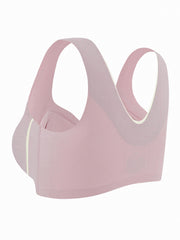 Colorblock Wireless Sports Bra Push Up Shockproof