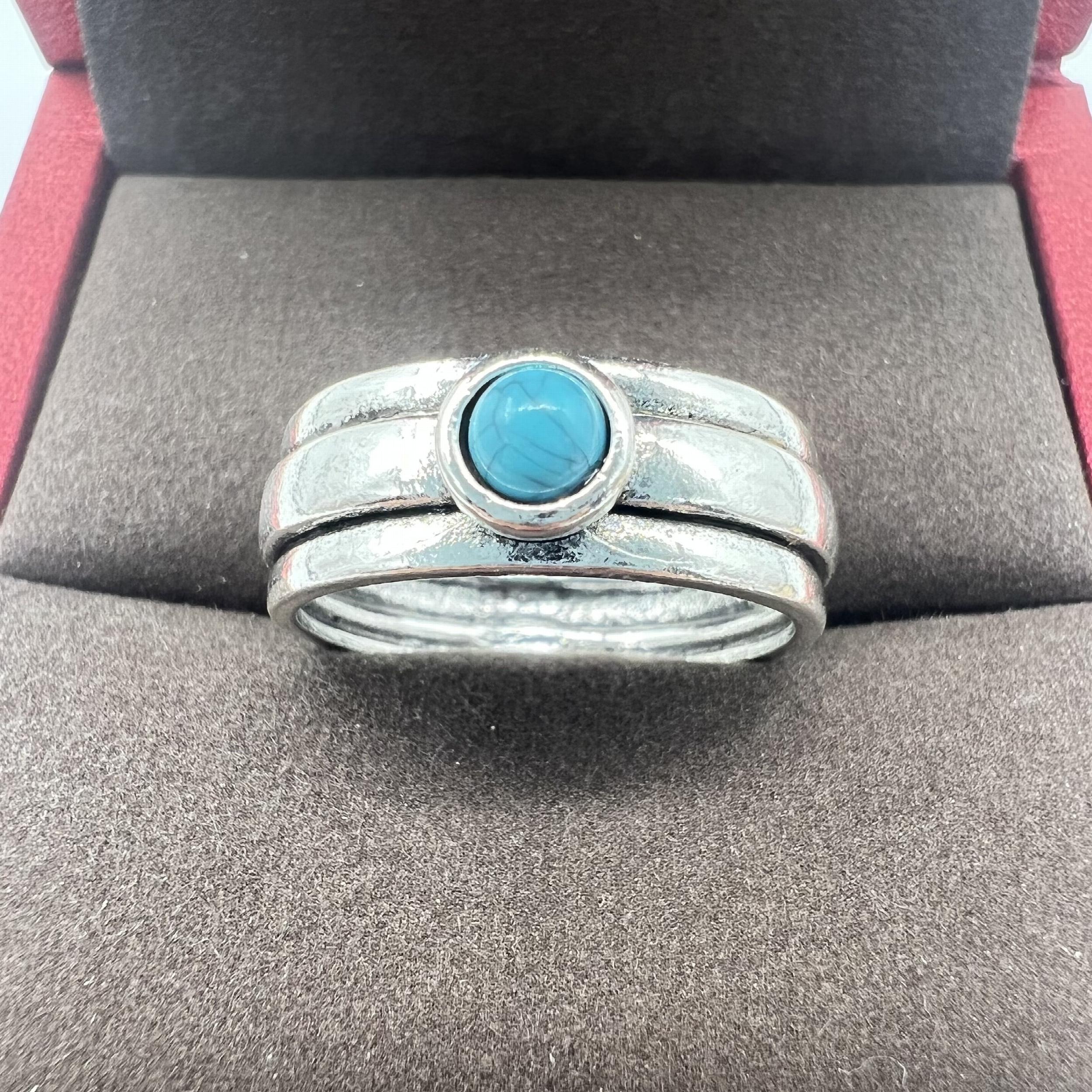 Vintage Turquoise Finger Ring Statement Jewelry