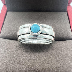 Vintage Turquoise Finger Ring Statement Jewelry