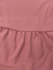  Contrast Mesh V Neck Smock Dress