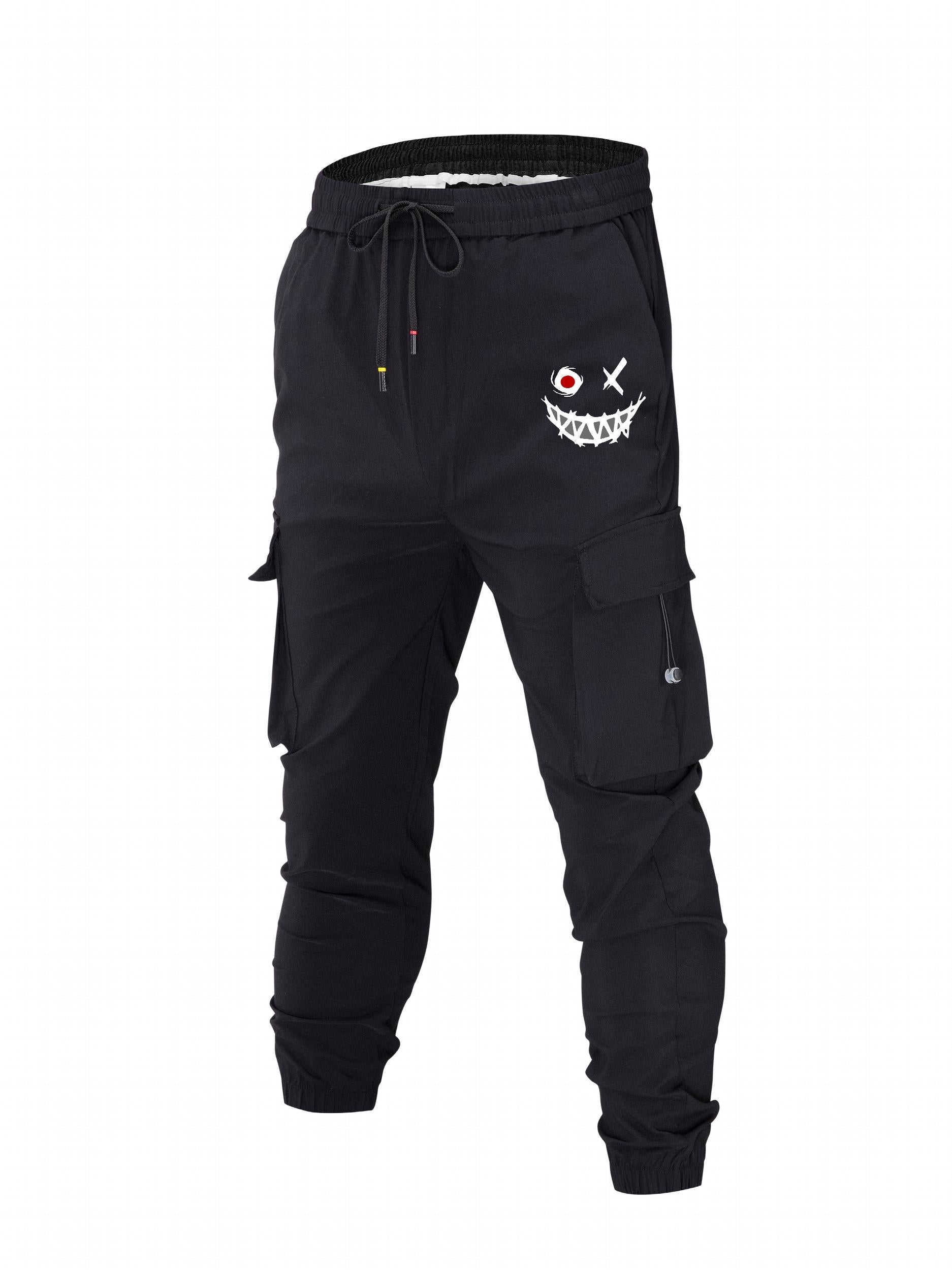 Grimace Men's Cargo Pants Drawstring Flap Pocket Joggers