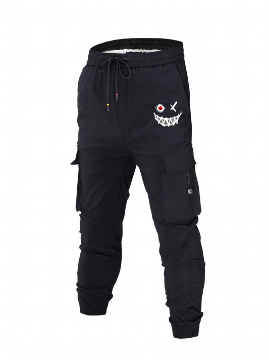 Grimace Men's Cargo Pants Drawstring Flap Pocket Joggers